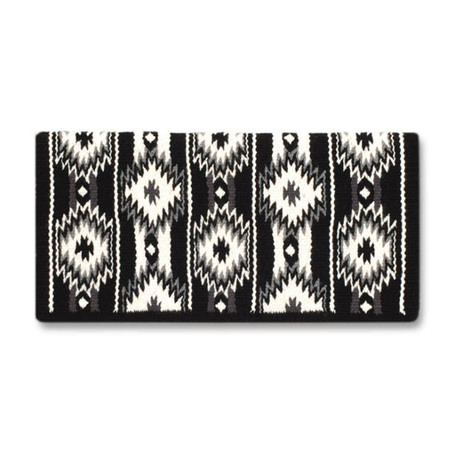 Mayatex  2 X 2 1463-11 New Zealand Wool Saddle Blanket BLACK WHITE GREY