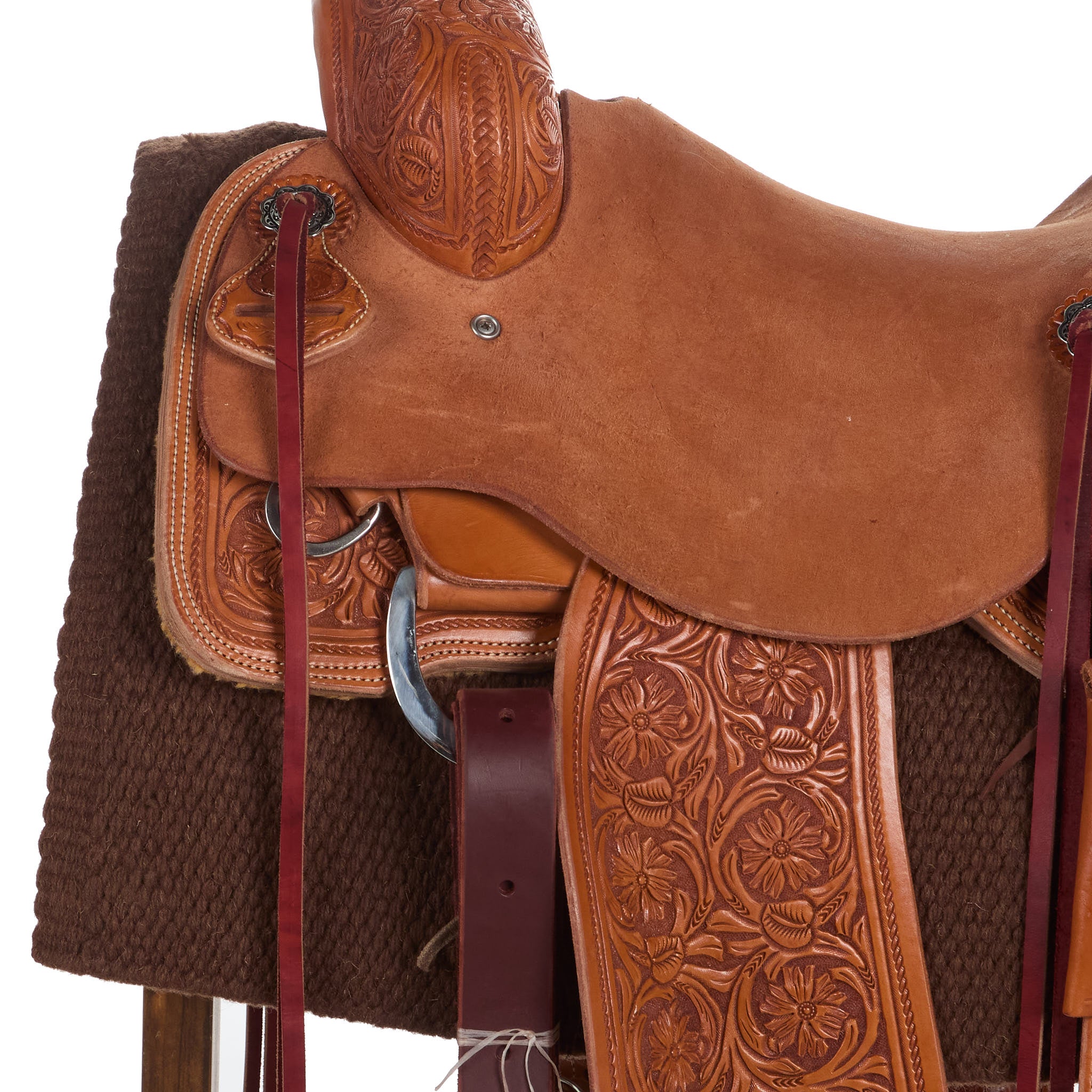 1314-24 San Juan Solid Chocolate Brown 36x34 New Zealand Wool Saddle Blanket - Mayatex
