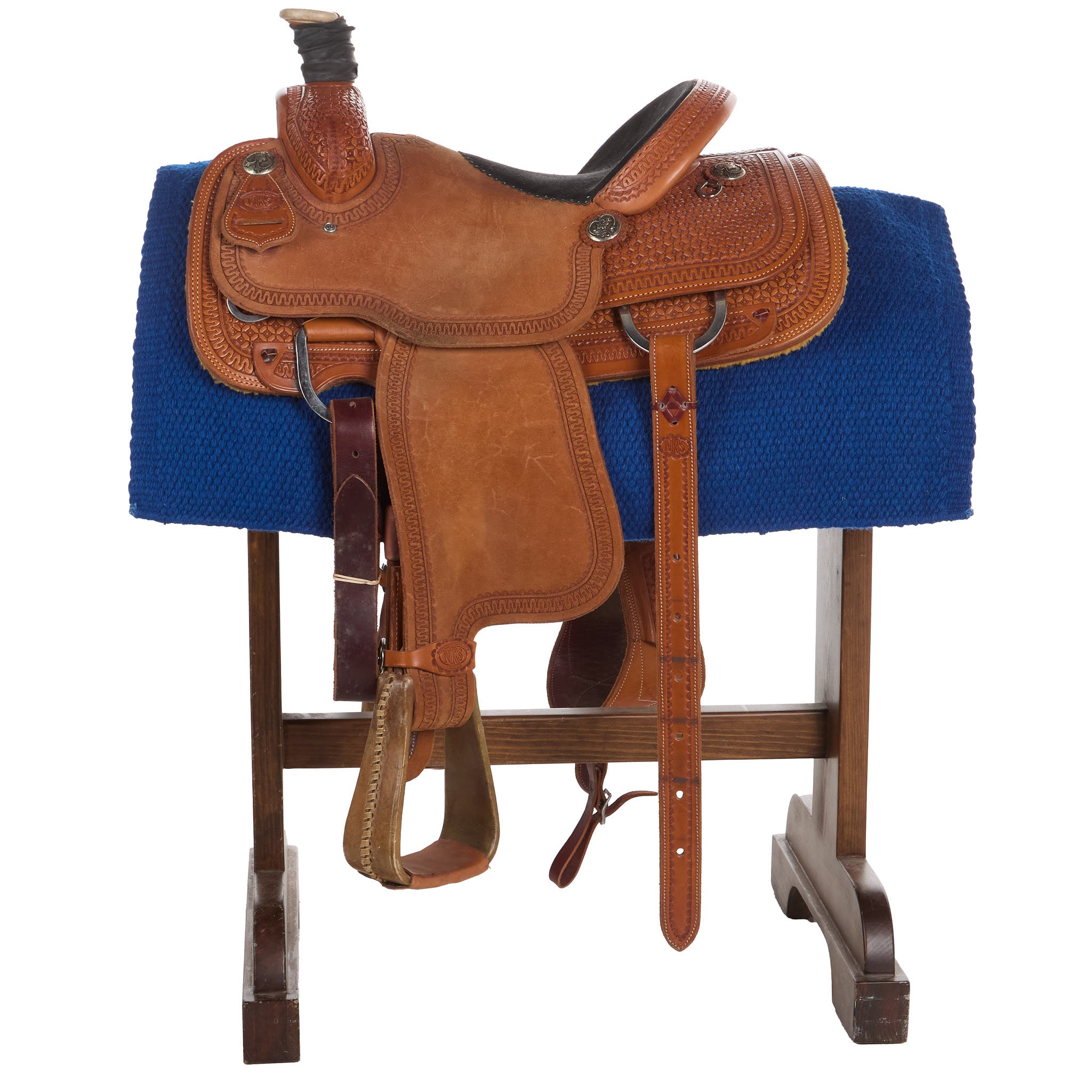 1314-31 San Juan Solid Royal Blue 36x34 New Zealand Wool Saddle Blanket - Mayatex
