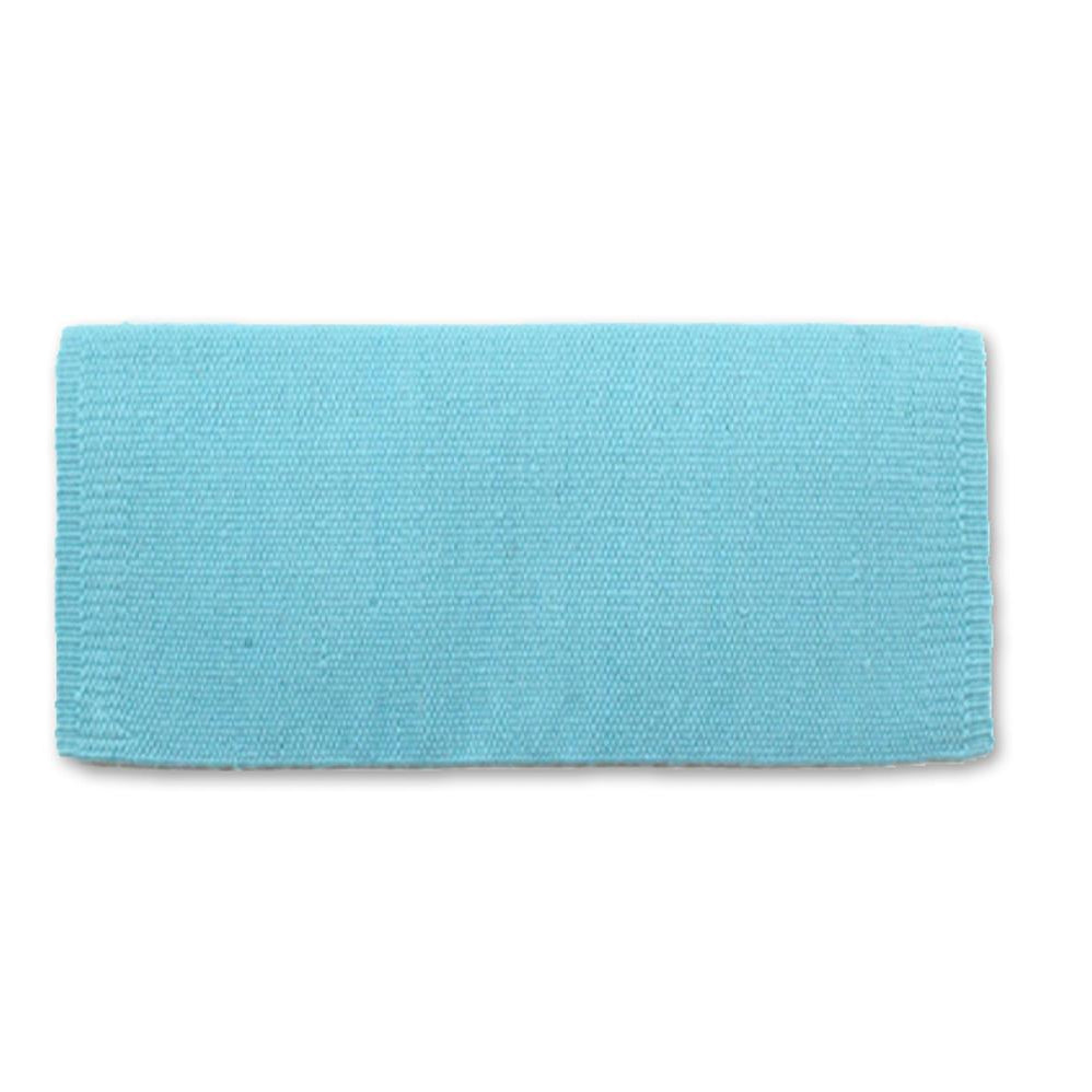 1314C-76 San Juan Solid Aqua 38x34 New Zealand Wool Saddle Blanket - Mayatex
