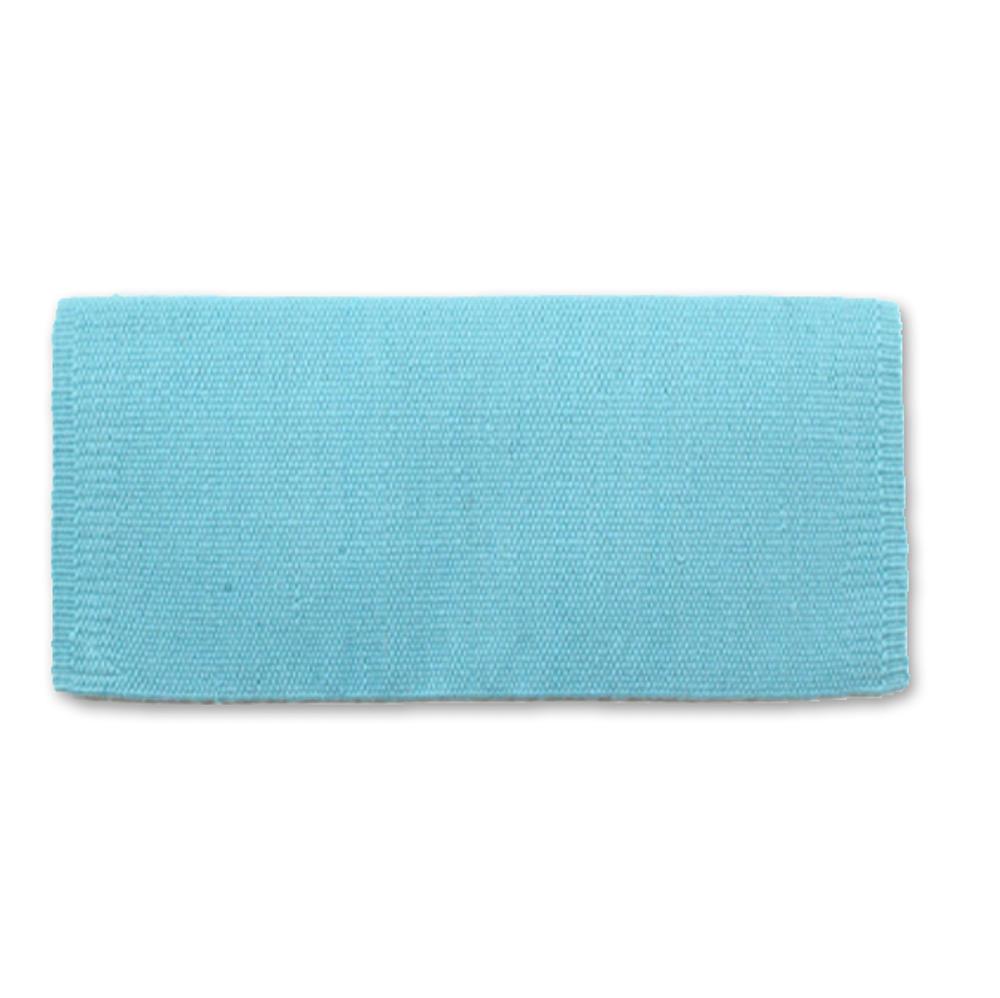 1314C-76 San Juan Solid Aqua 38x34 New Zealand Wool Saddle Blanket - Mayatex