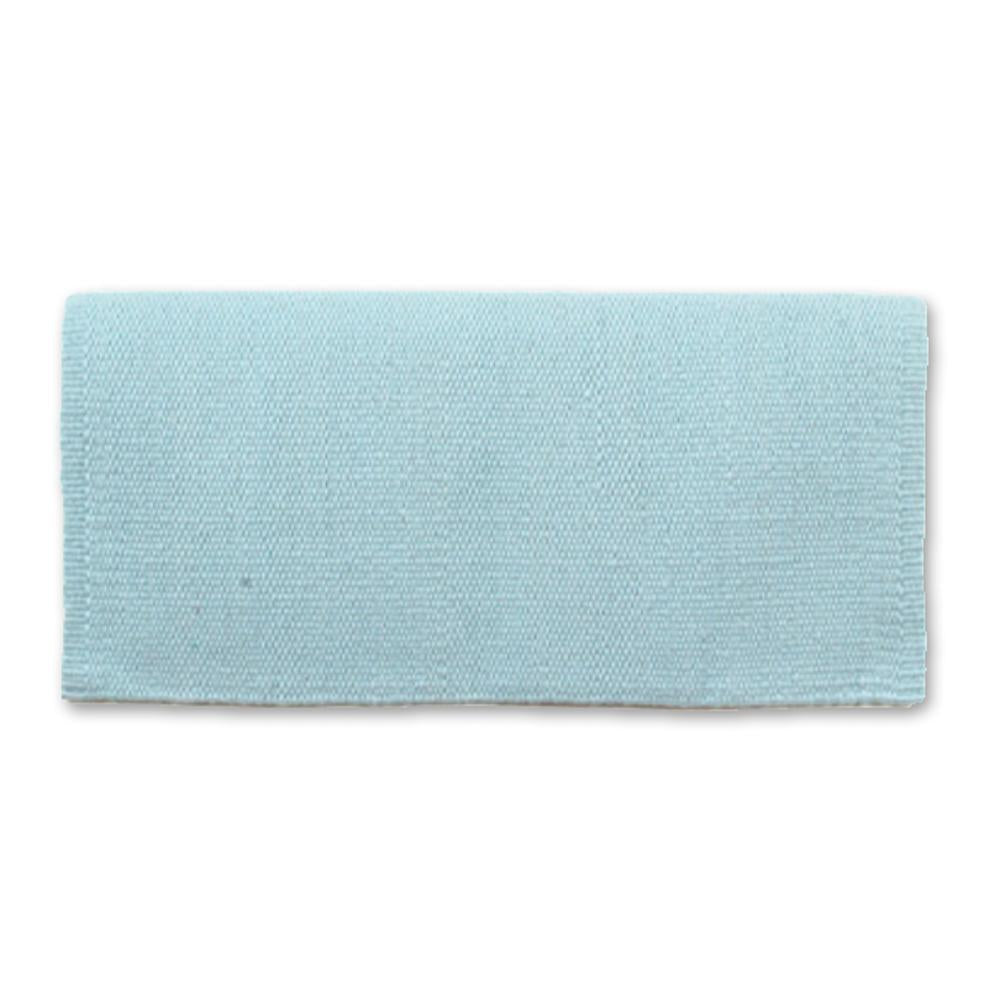 1314C-80 San Juan Solid Crystal Ice Blue 38x34 New Zealand Wool Saddle Blanket - Mayatex
