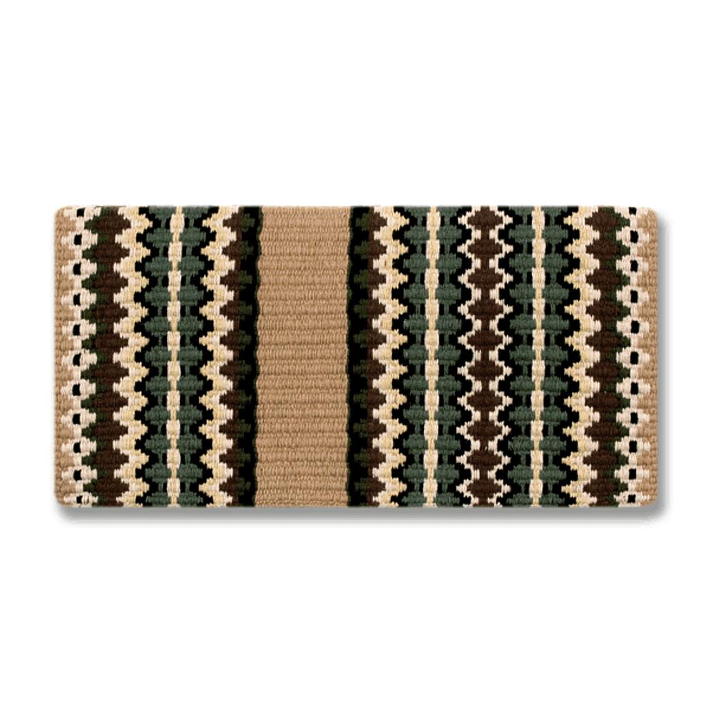 Mayatex Branding Iron 38x34 Inch New Zealand Wool Saddle Blanket – Black/Red/Ecru/Cream (1459)