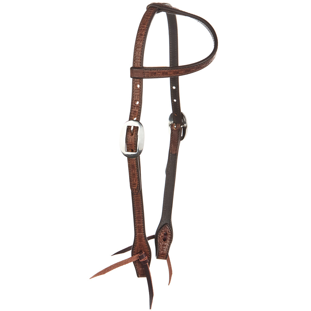 Medium Oil Brick Tooling 5 8 Inch Single Ear Headstall - Mayatex