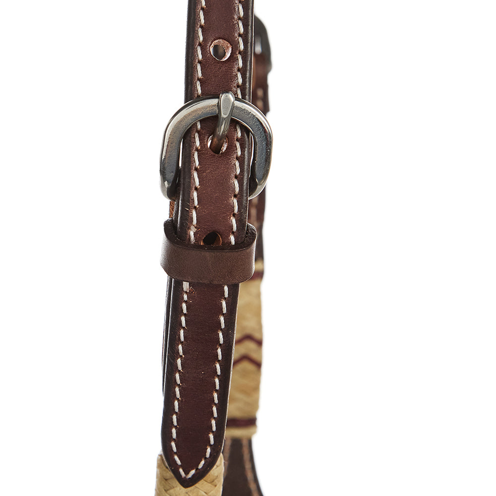 Chocolate Natural Rawhide Quick Change Single Ear Headstall - Mayatex