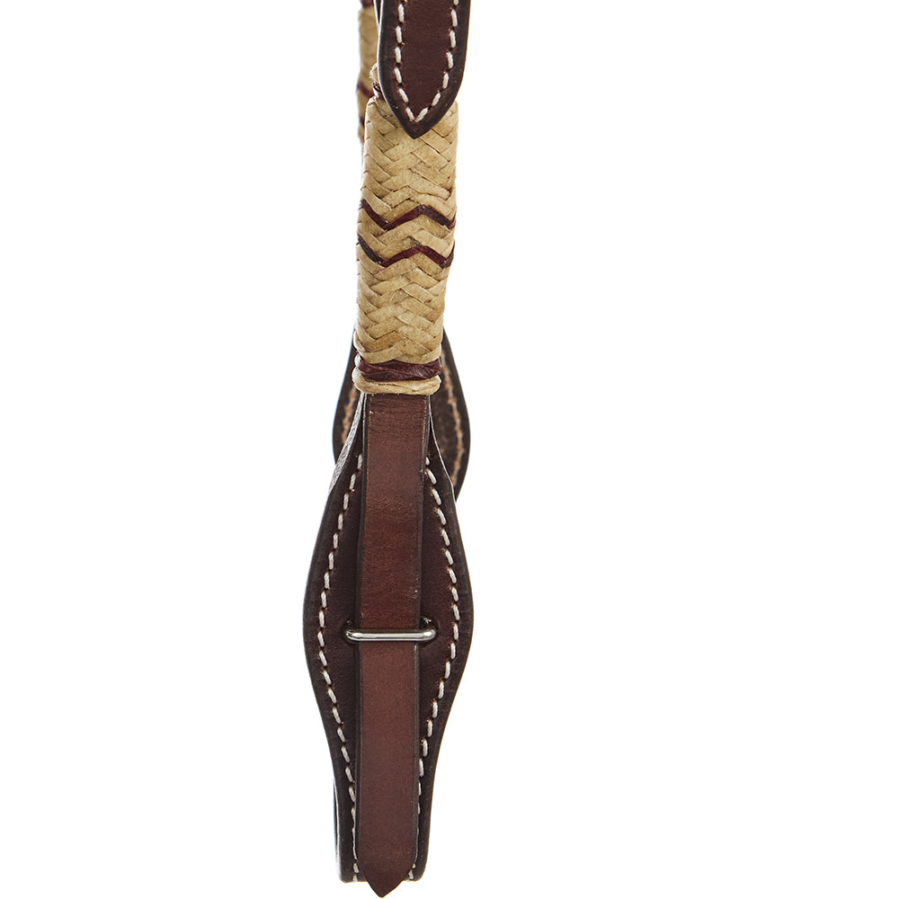 Chocolate Natural Rawhide Quick Change Single Ear Headstall - Mayatex