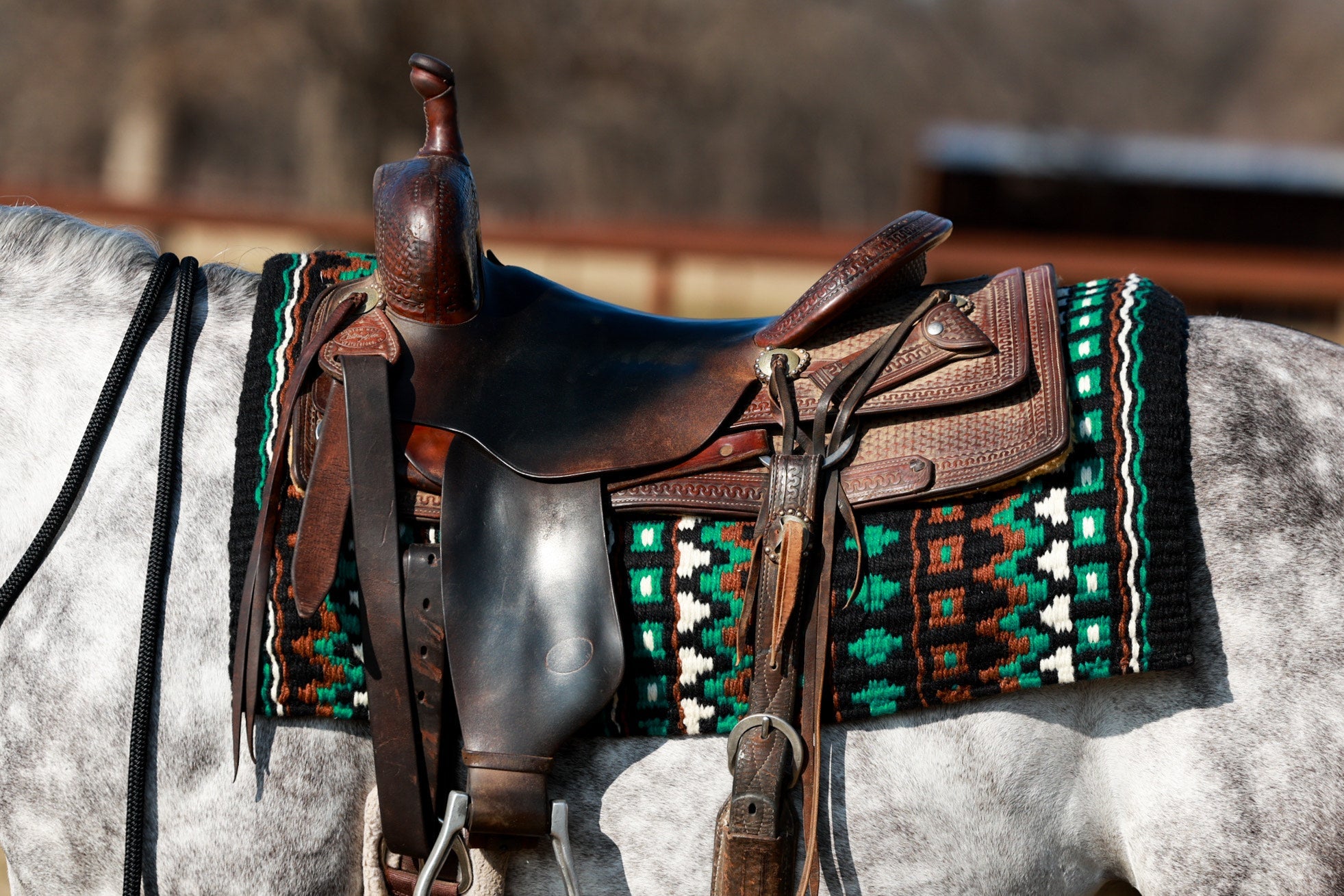 Western Aztec Pattern Wool Saddle Blankets: A Must-Have for Horse Shows