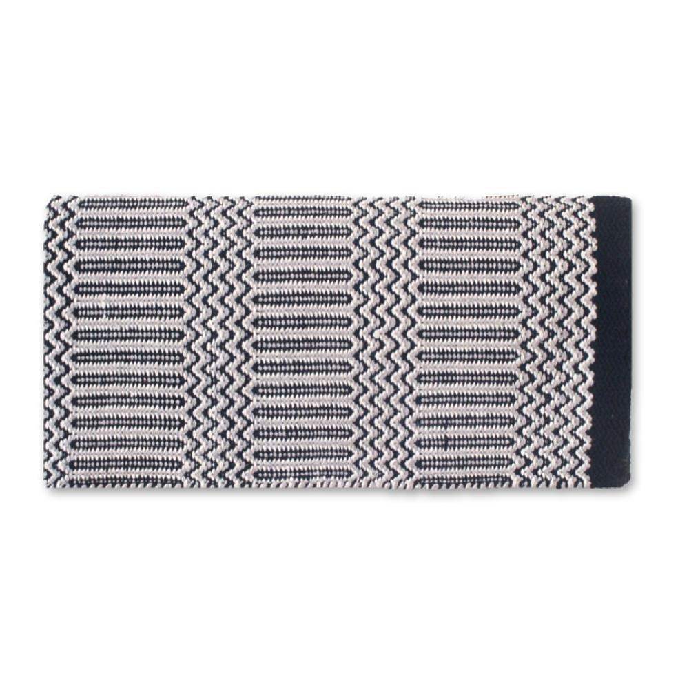 Grey Double Weave 32x64 Acrylic Blend Saddle Blanket BLACK GREY