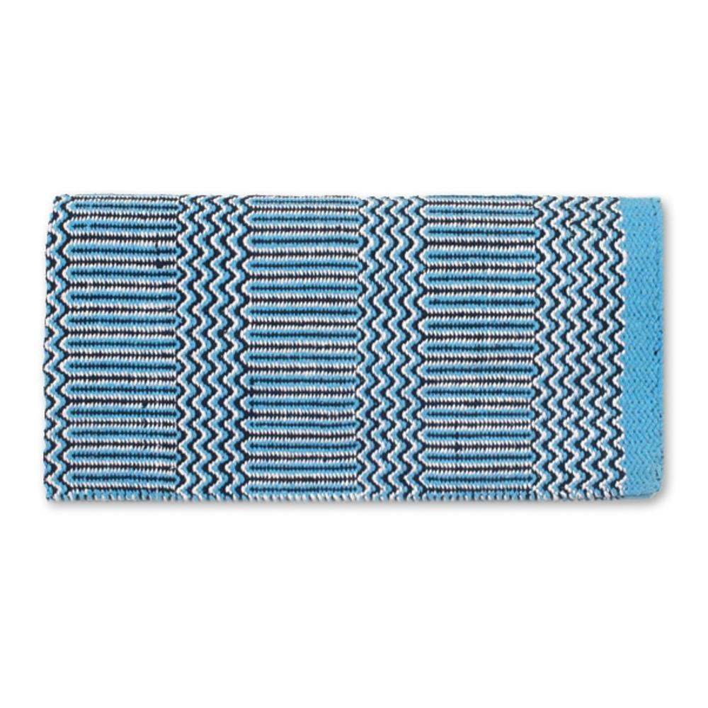 Turquoise Double Weave 32x64 Acrylic Blend Saddle Blanket TURQ BLACK CREAM