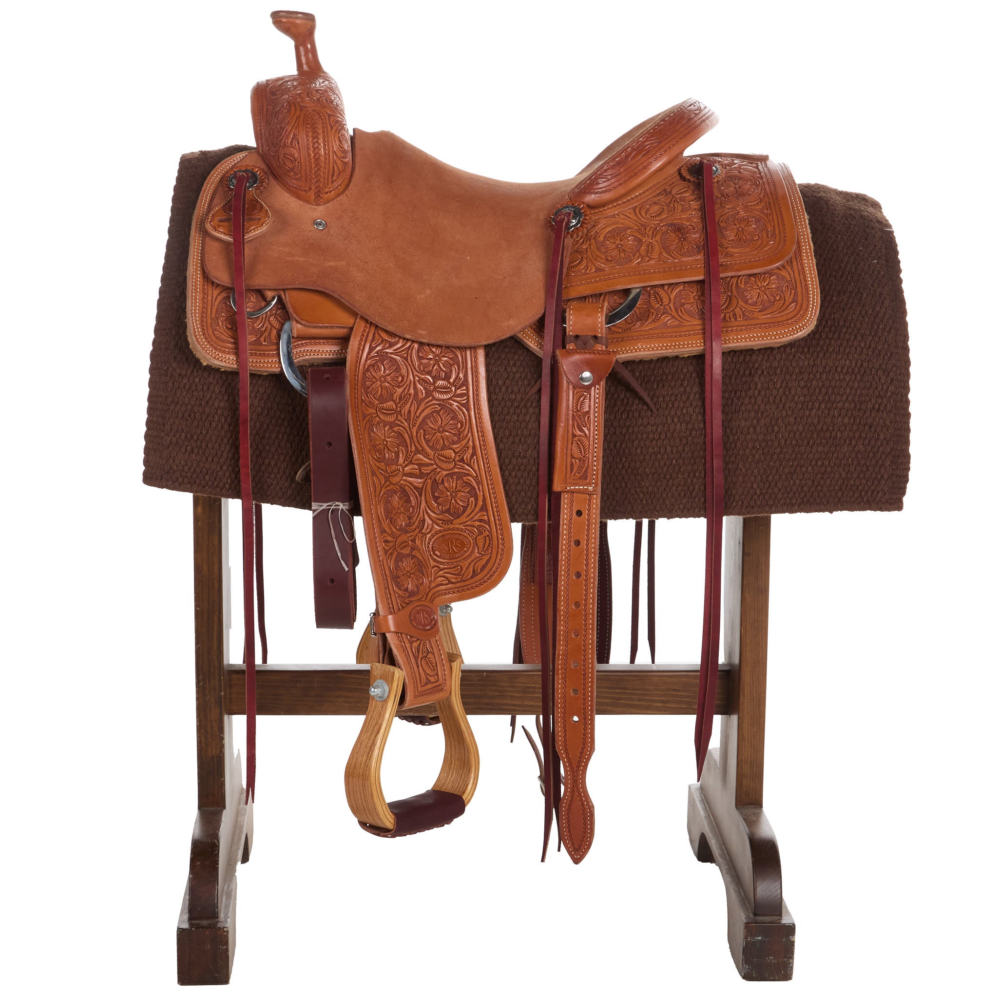 1314-24 San Juan Solid Chocolate Brown 36x34 New Zealand Wool Saddle Blanket - Mayatex