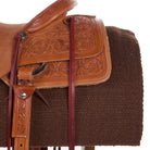 1314-24 San Juan Solid Chocolate Brown 36x34 New Zealand Wool Saddle Blanket - Mayatex