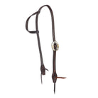 Heavy Oiled Rope Tooling Floral Double Buckle Single Ear Headstall - Mayatex