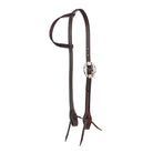 Heavy Oiled Rope Tooling Floral Bar Double Buckle Single Ear Headstall - Mayatex