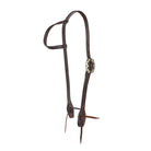 Heavy Oiled Rope Tooling Silver Scroll Double Buckle 5 8 Inch Single Ear Headstall - Mayatex