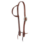 Heavy Oil Harness Leather Floral Silver Bar Single Buckle Single Ear Headstall - Mayatex