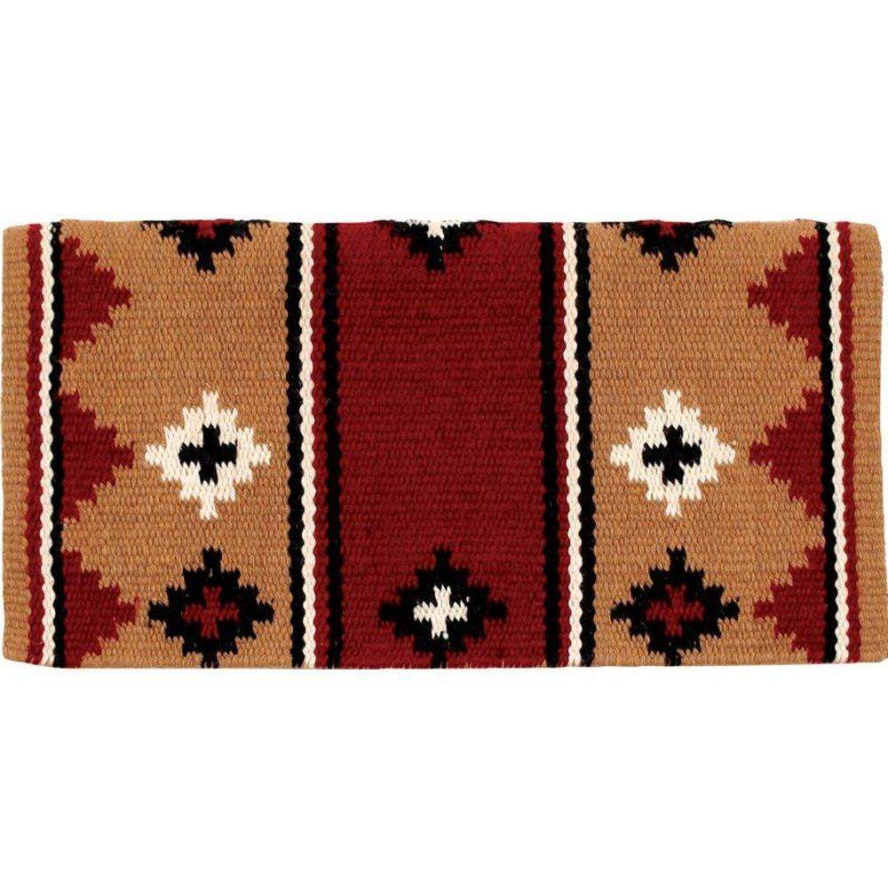 High Point Apache New Zealand Wool Saddle Blanket Fawn Red — Mayatex