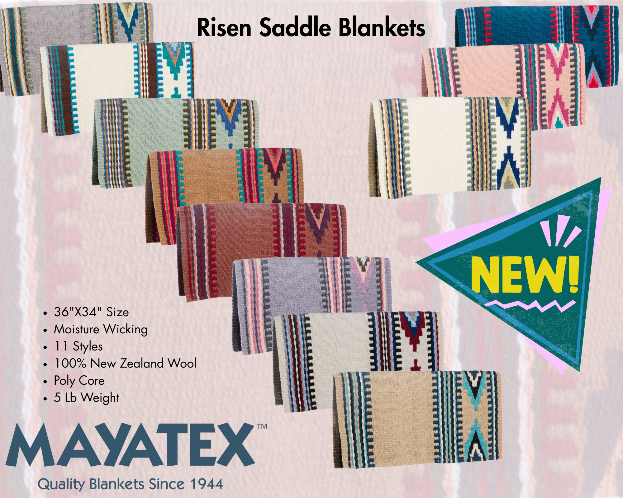 New Risen Saddle Blankets
