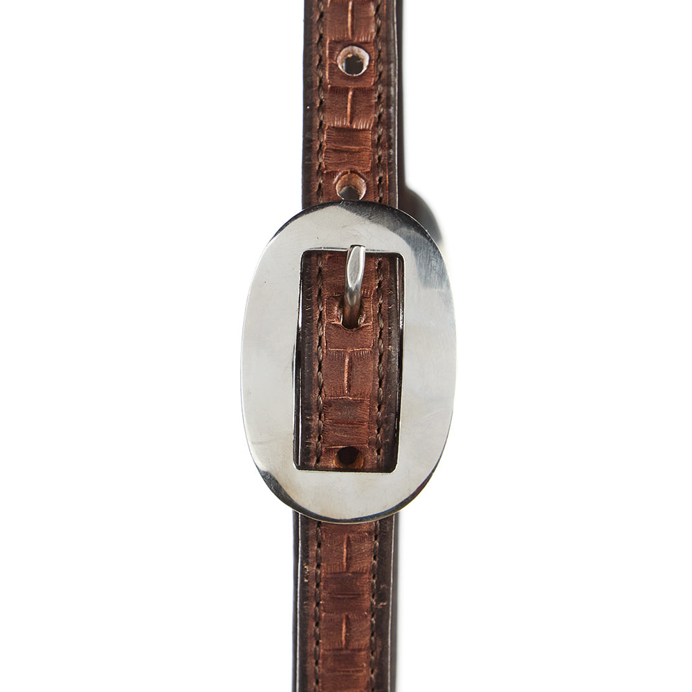 Medium Oil Rope Tooled 5 8 Single Ear Headstall - Mayatex