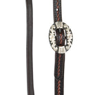 Heavy Oiled Rope Tooling Floral Bar Double Buckle Single Ear Headstall - Mayatex