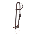 Heavy Oiled Rope Tooling Floral Bar Double Buckle Single Ear Headstall - Mayatex