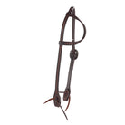 Heavy Oiled Rope Tooling Floral Double Buckle Single Ear Headstall - Mayatex