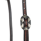 Heavy Oiled Rope Tooling Oval Silver Bar Buckle Single Ear Headstall - Mayatex