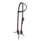 Heavy Oiled Rope Tooling Oval Silver Bar Buckle Single Ear Headstall - Mayatex