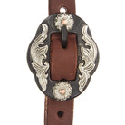 Heavy Oil Harness Leather Double Flower Buckle Single Ear Headstall - Mayatex